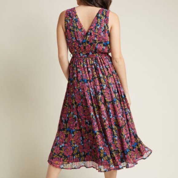 Modcloth Womens Small Purple Floral Maxi Dress - Picture 2 of 11